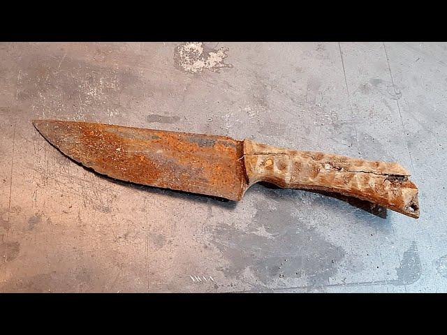 restoration of an Old Hunting Knife !?? Themost Beautiful Handle