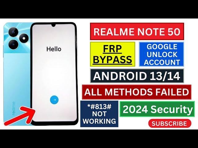 Realme Note 50 RMX3834 Android 13 FRP Bypass 2024 Security Update | *#813# Code Not Working