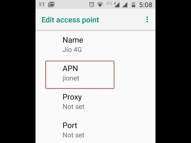 Jio 4G LTE APN Settings for Android