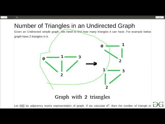 Number of Triangles in an Undirected Graph | GeeksForGeeks