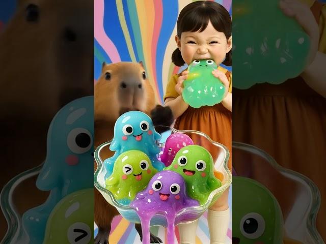 Capybara & Girl Eat Cute Slime Candy! Sweet Color Adventure 
