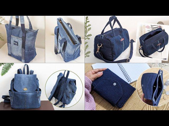 4 DIY Old Jeans Ideas | DIY Denim Bags and Wallet | Compilation | Bag Tutorial | Upcycle Crafts