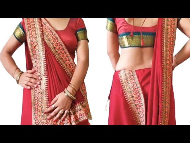 How to drape Wedding saree || red and golden blouse || Saree wear