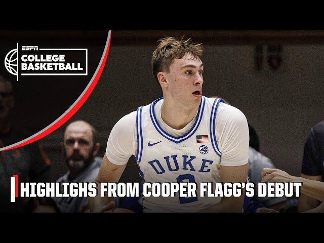 HIGHLIGHTS of Cooper Flagg’s debut for Duke  [18 PTS, 7 REB & 5 AST] | ESPN College Basketball