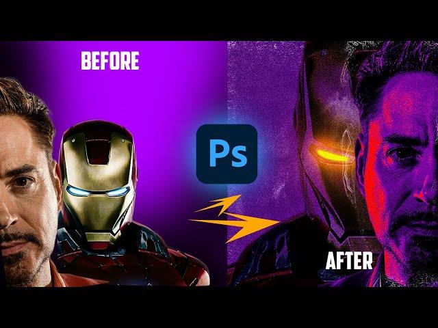 Photoshop tutorial / ironman poster design using photoshop !