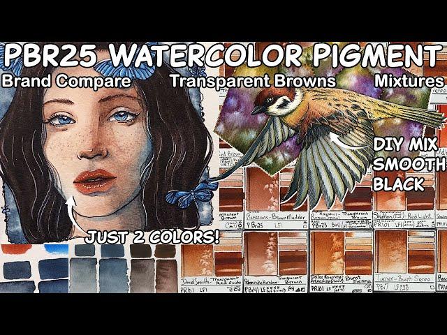 PBr25 Watercolor Pigment Spotlight! Brands, Mixtures, Compare Similar Roman Szmal PBr23, PBr7, PR101