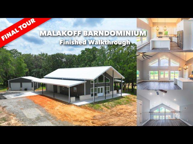 Completed Barndominium Tour - 1300 sqft / 2 BR / 2.5 Bath - Malakoff | Texas Best Construction