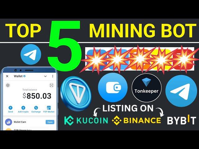 Top 5 Crypto Mining BOT In 2024 - Best Telegram Tap-To-Mine Bot | Best TAP 2 EARN Bot