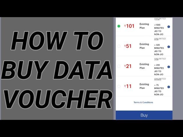 How to buy data voucher from my jio app.