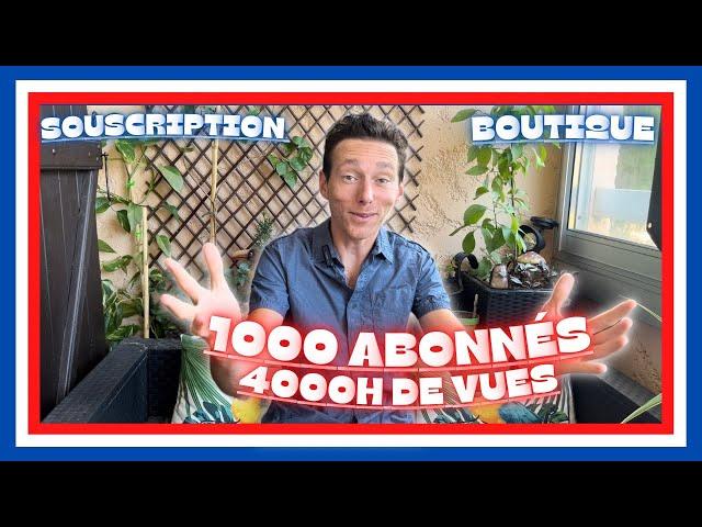 1000 ABONNÉS YOUTUBE - 4000 HEURES DE VISIONNAGE YOUTUBE