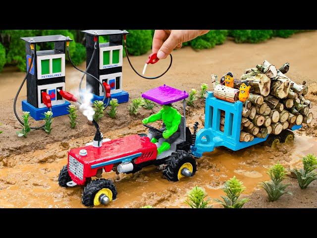 diy tractor mini petrol pump science project | How is heavy trolley get refueled by petrol pump?