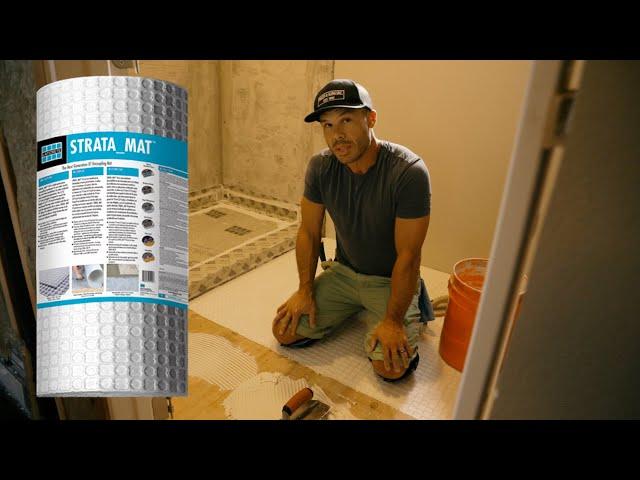 STOP USING HARDIEBACKER ON TILE FLOORS!!! THIS IS SO MUCH EASIER: LATICRETE STRATA_MAT