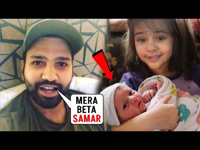 Rohit Sharma's eyes filled with tears while revealing his new born baby Son face along with Samaira