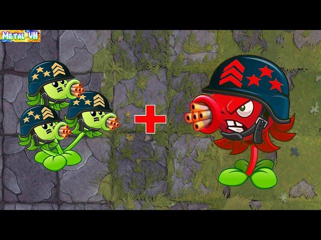 挽植物大戰僵尸2 | New Super Plants Max Level Power Up [ Three Gatling vs Cherry Mega Gatling ]
