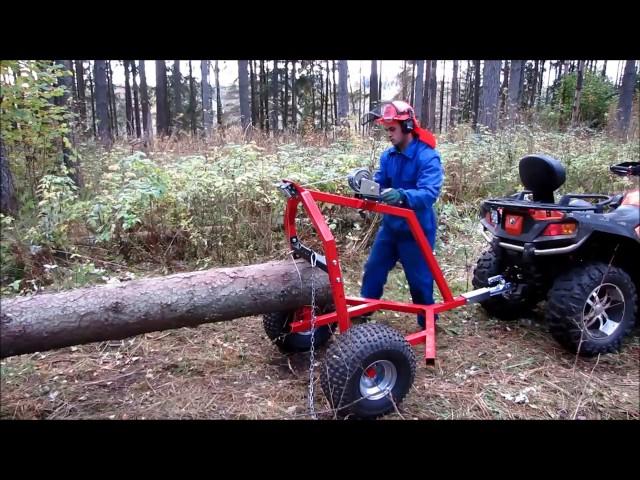 Квадроцикл – лесовоз, мини прицеп для перевозки бревен