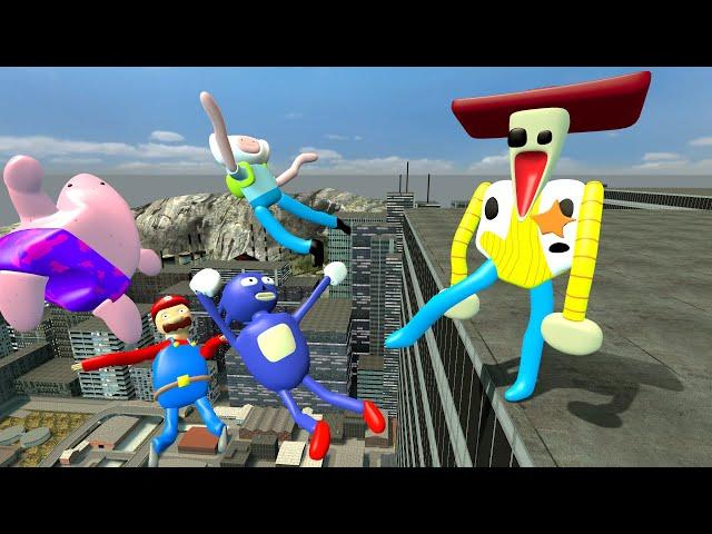 SPARTAN KICKING & RAGDOLLS FALLS All 3D Sanic Clones Memes (3D MEMES) in Garry's Mod!