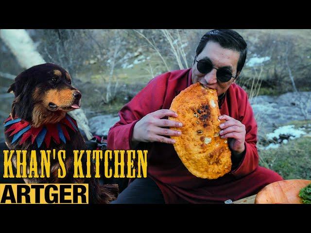 KHAN-Size Mongolian KHUUSHUUR - Cheesy! | Khan’s Kitchen