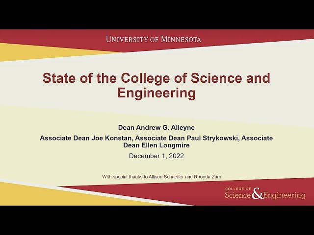 UMN CSE State of the College - Fall 2022