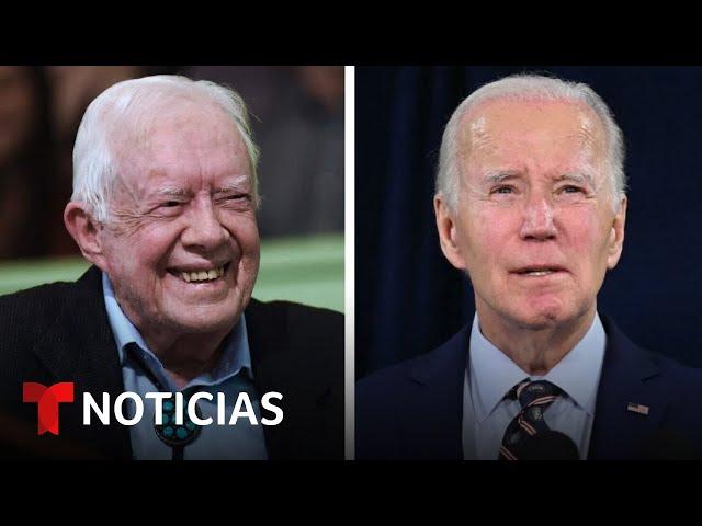 Biden llama "líder extraordinario" a Carter al conocer la noticia de su muerte | Noticias Telemundo