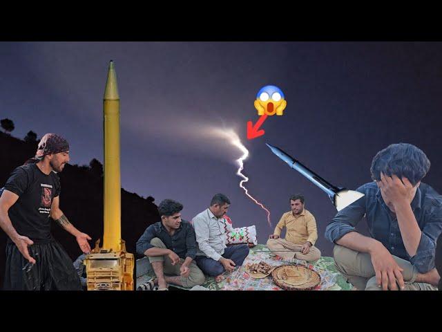 War in the Middle East and nomadic life in the mountains with the sight of missiles