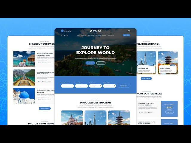 Complete Responsive Travel Website using html css javascript