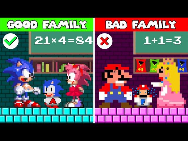 Mario and Sonic Challenge: Good Family vs. Bad Family in Super Mario Bros.