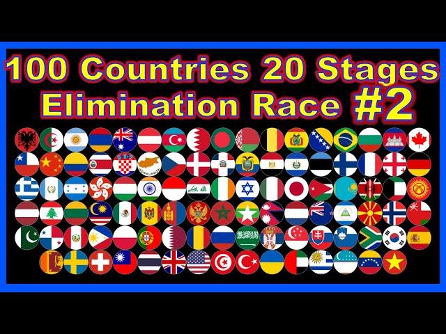 100 countries 20 stages elimination race #2 | Marble Factory 2nd