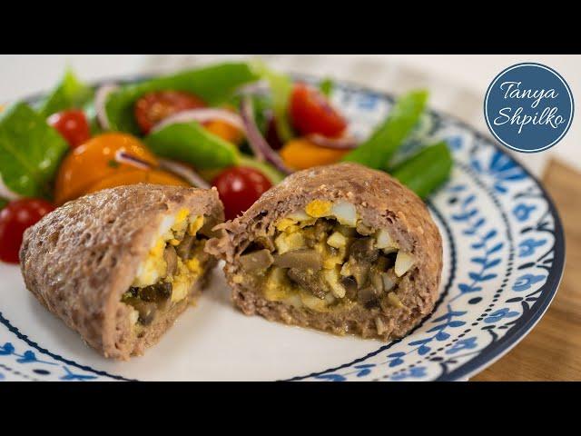 Сочные Мясные Зразы с Грибами, Луком и Яйцом в Духовке | Stuffed Meat Zrazy (Patties)