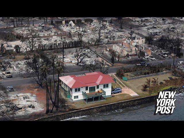 Single home surrounded by burned-out destruction somehow survives Maui wildfires