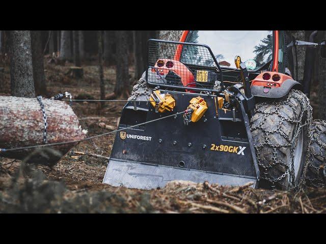 2x90GKX Professional Forestry Winch: Double Pulling Force with Complete Control