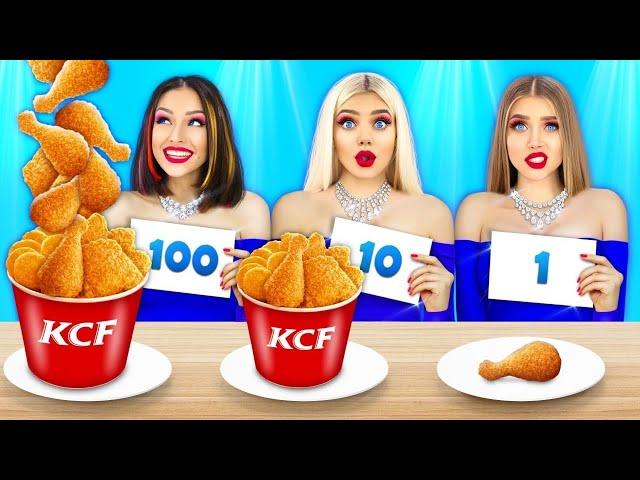 TANTANGAN 100 LAPIS MAKANAN! || Makanan Raksasa Besar VS Kecil Dan Tantangan Gila oleh RATATA COOL