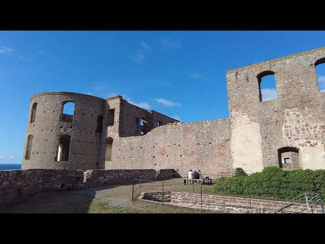 Sweden, Walking tour of a large castle ruin. The Borgholm Castle ruin on Öland