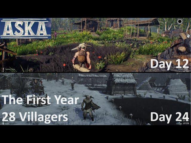 Aska - The First Year / 28 Villagers / Part 1 - No Commentary Gameplay