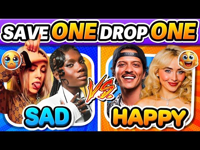  SAD vs HAPPY : Save One, Drop One! | Music Quiz