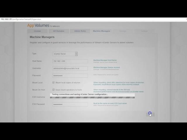 Installing VMware App Volume Manager 2.13.1