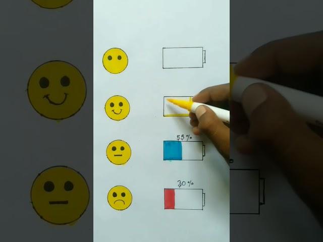 watching emoji battery ️ #viral #shots #brush pen #emoij