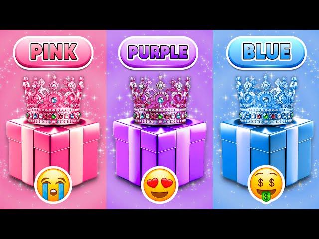 Choose Your Gift...! Pink, Purple or Blue  How Lucky Are You?  Quiz Shiba