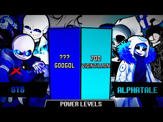 Sans The Skeleton Vs AlphaTale [Power Levels]