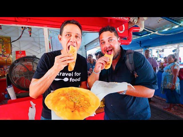 First Time in Mauritius!!  MAURITIAN STREET FOOD + Market Tour in Mahébourg!!