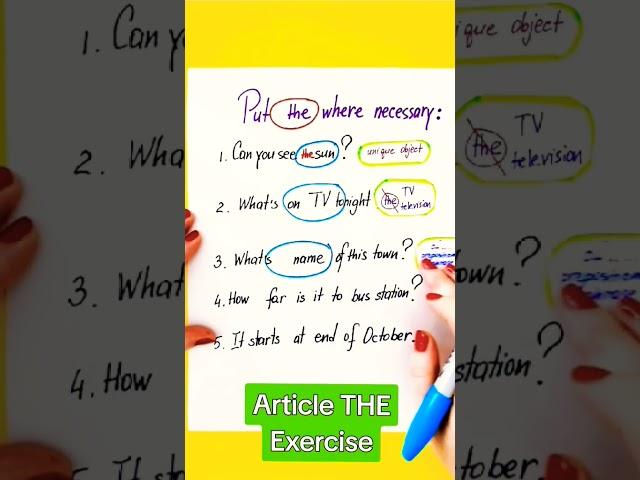 #ARTICLE #THE #exercise #english #learn #esl #learning #grammar #englishpractice #easyenglish #easy