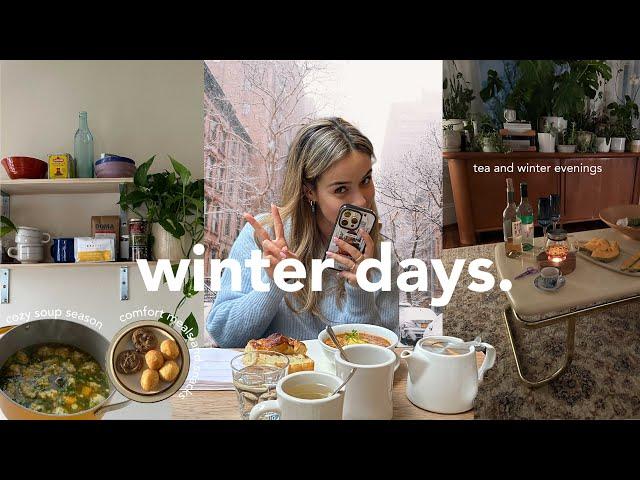 winter diaries | slowing down, cozy days at home & comfort meals