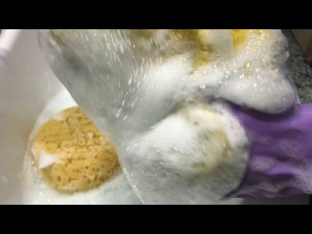 ASMR Coconut Argan oil soap, Ajax&Fabuloso, Dawn, Gain & Pinesol, thick suds, Mr. Clean sudsy rinse