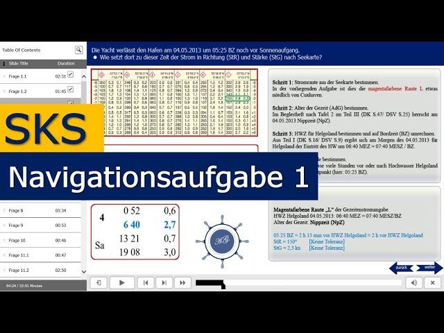 SKS Navigationsaufgabe 1 - Schritt für Schritt zum Sportküstenschifferschein mit dem SKS-Onlinekurs