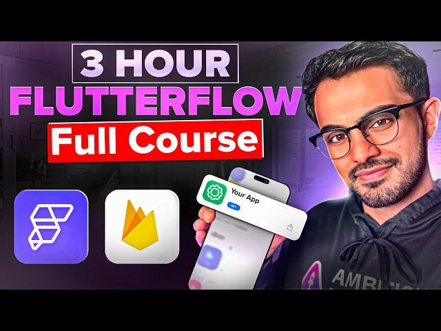 FlutterFlow + Firebase + Flutter Programming Full 3+ Hour Course (Build Any App After Watching This)