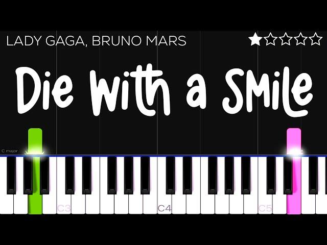 Lady Gaga, Bruno Mars - Die With A Smile | EASY Piano Tutorial