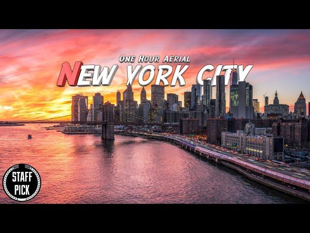 One Hour Aerial - New York City 2021 - Relaxation Music - 4K Drone Footage