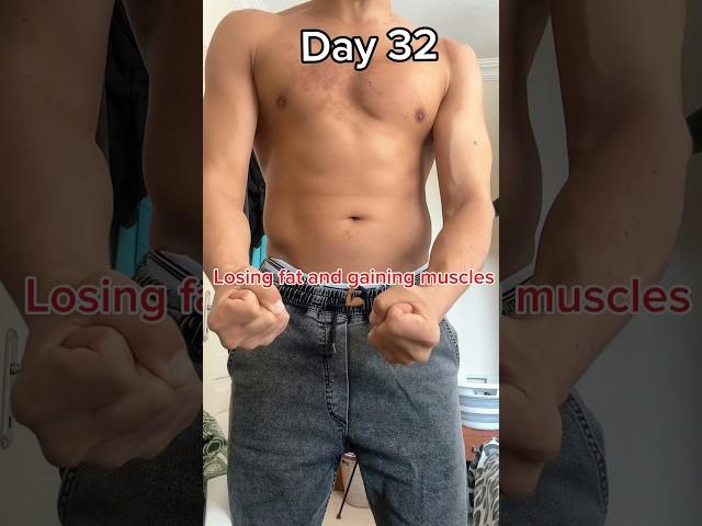 Day 32 losing fat gaining muscles #shortvideo #news #fitness