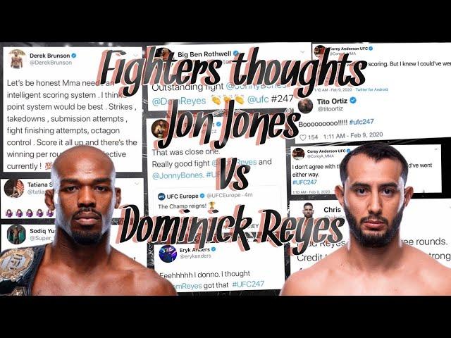 Jon Jones vs Dominick Reyes (fighters thoughts)