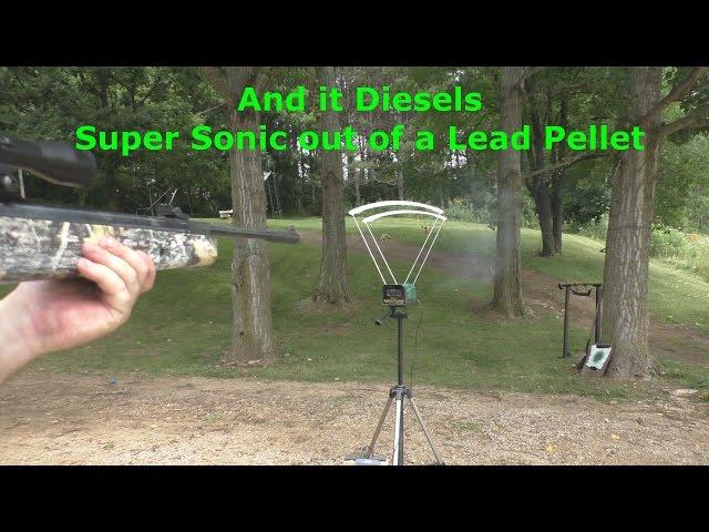 Hatsan 125 22 caliber Pellet Rifle 1st shot dieseling Super Sonic Speed