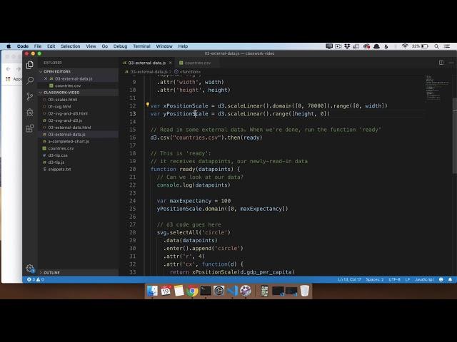 D3 Class Review 6: Start-to-finish data-driven D3 visualization